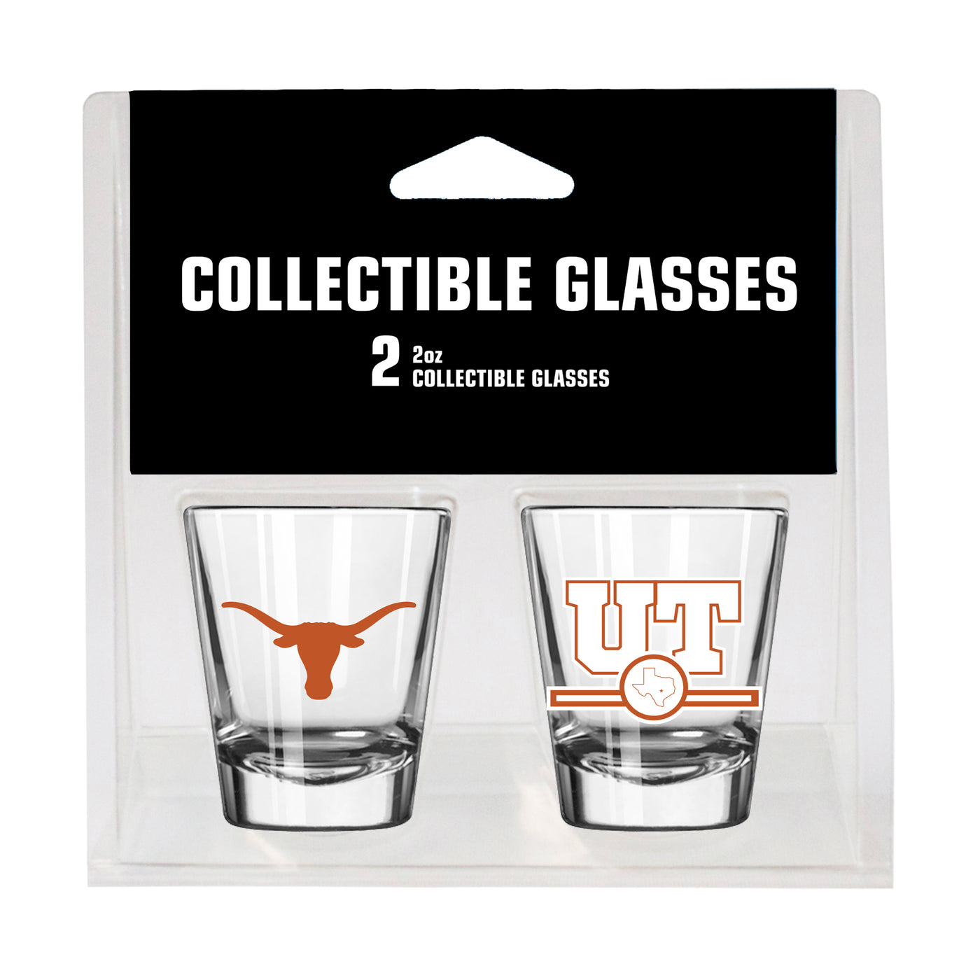 Texas Campus Colors 2oz Letterman Shot Glass 2 Pack