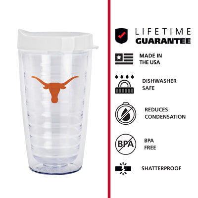 Texas 16oz Flipside Dbl Wall Clear Tumbler