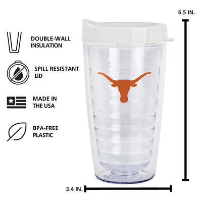 Texas 16oz Flipside Dbl Wall Clear Tumbler