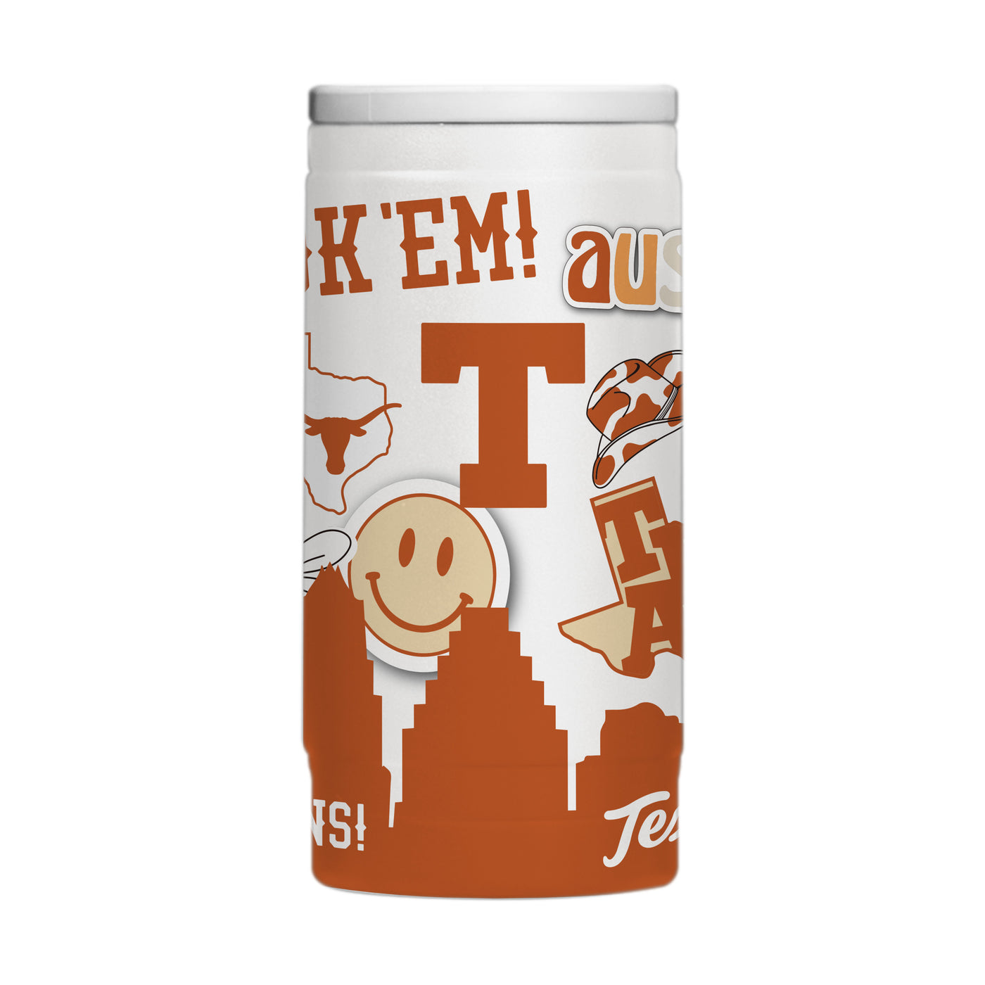 Texas 12oz Native Powder Coat Slim Can Coolie