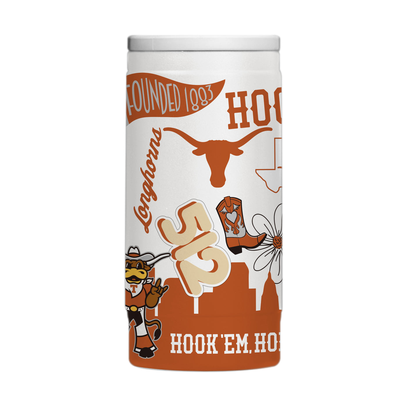 Texas 12oz Native Powdercoat SlimCan Coolie