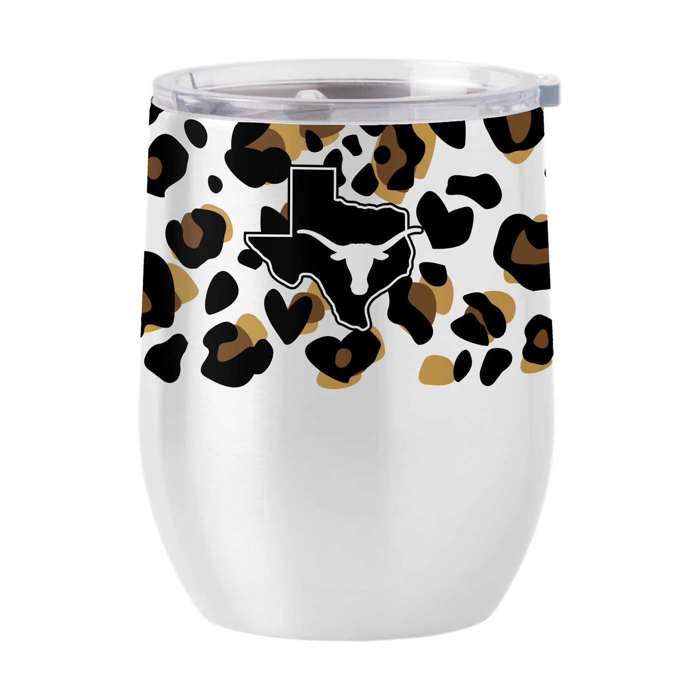 Texas 16oz Neutral Leopard Stainless Curved Beverage