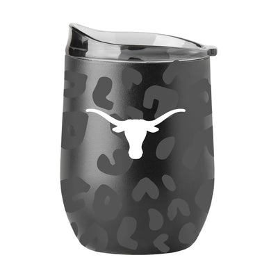 Texas Leopard 16oz Black Powder Coat Curved Beverage - Logo Brands