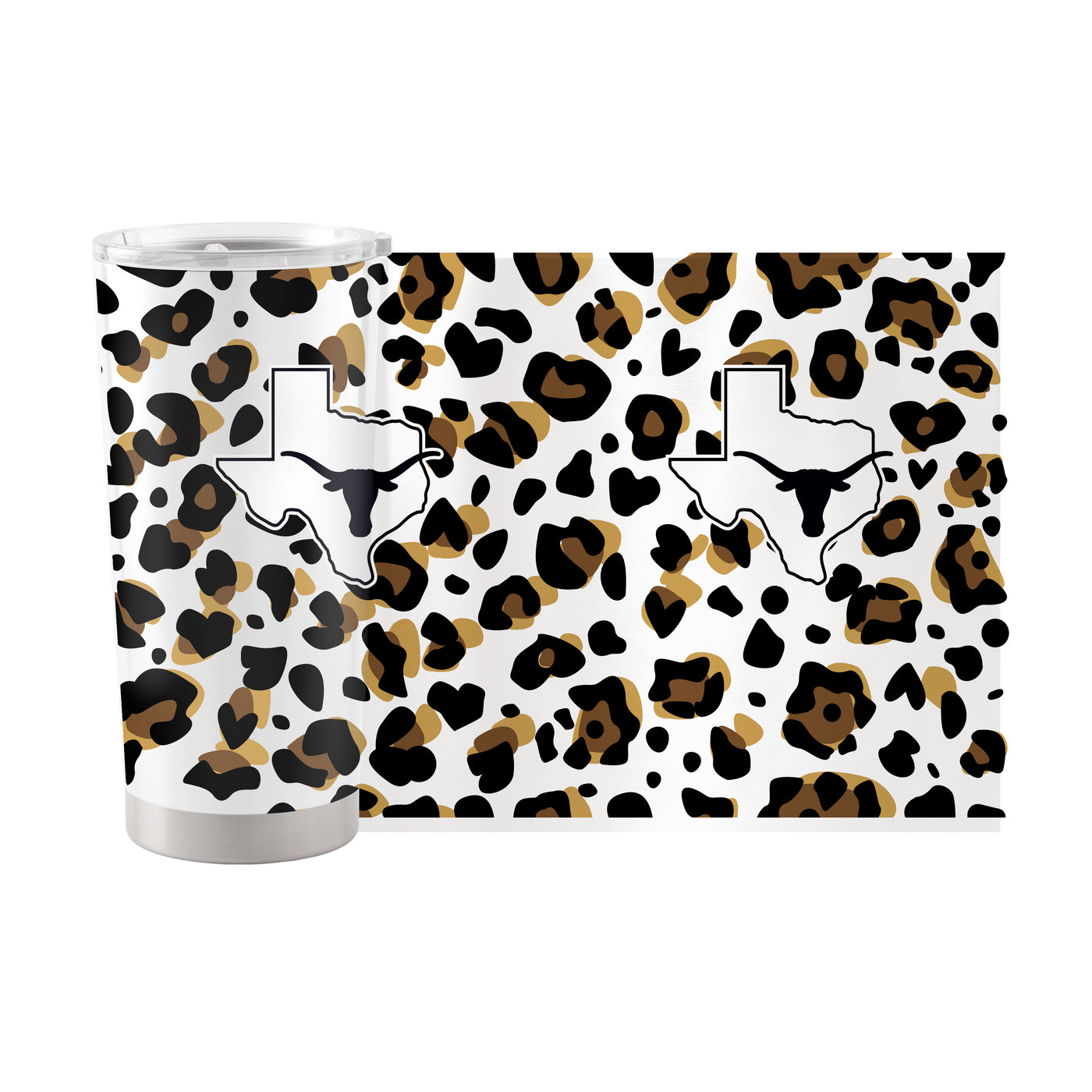 Texas 20oz Neutral Leopard Stainless Steel Tumbler