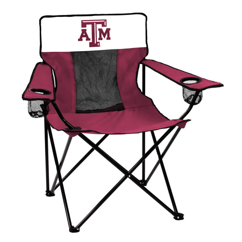 Texas A&M Elite Logo Brands chair, comfortable furniture with team logo and green and maroon design, ideal for game day seating.