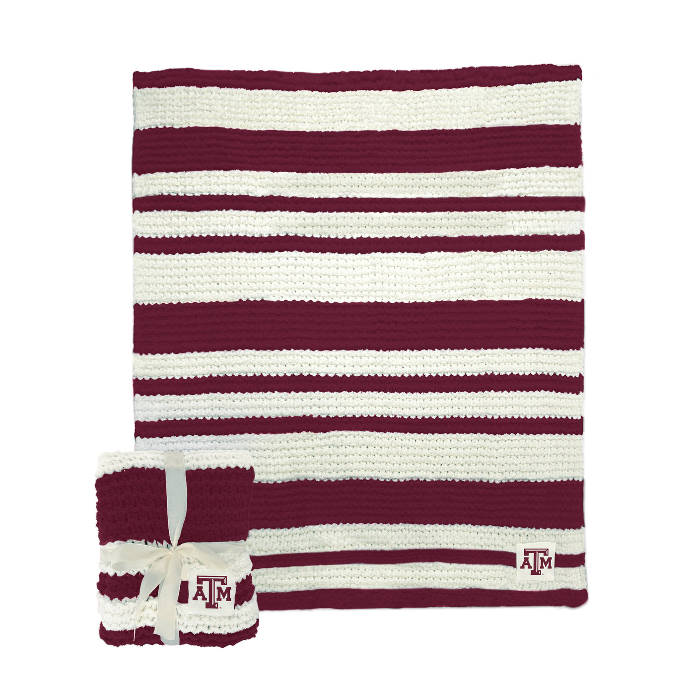 Texas A&M Cable Knit Throw 50x60