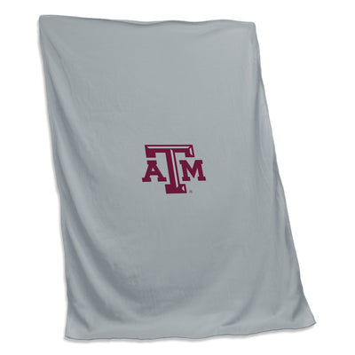 Texas A&M Gray Screened Sweatshirt Blanket - Logo Brands