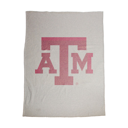 Texas A&M oversized logo sublimated sweatshirt blanket by Logo Brands, featuring a detailed Texas A&M logo design on soft fabric.