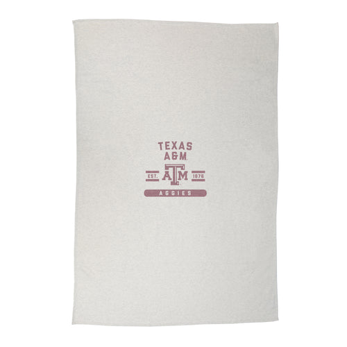 Texas A&M oatmeal sweatshirt blanket by Logo Brands, soft and cozy with Texas A&M logo, perfect for staying warm.