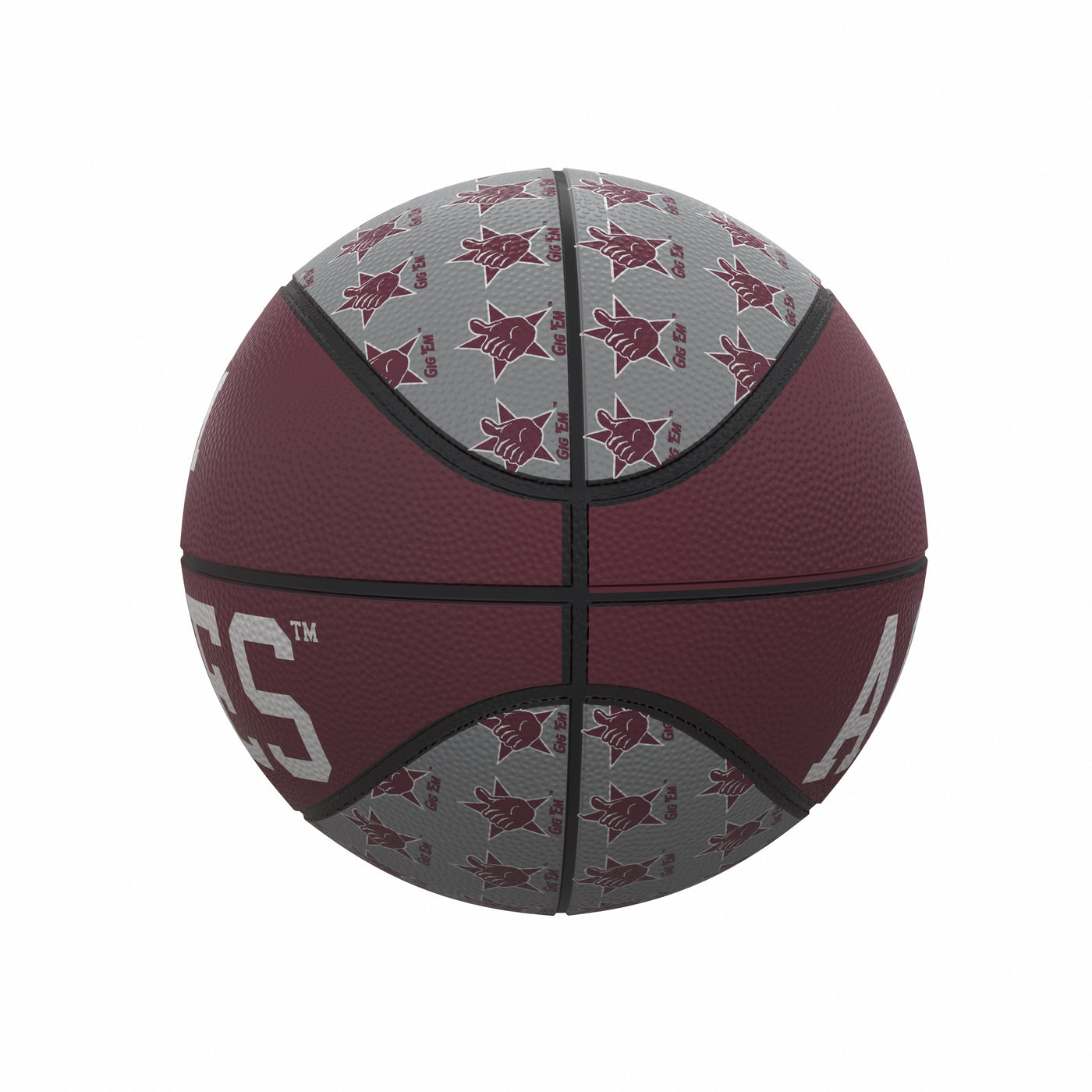 Texas A&M Repeating Logo Mini-Size Rubber Basketball - Logo Brands