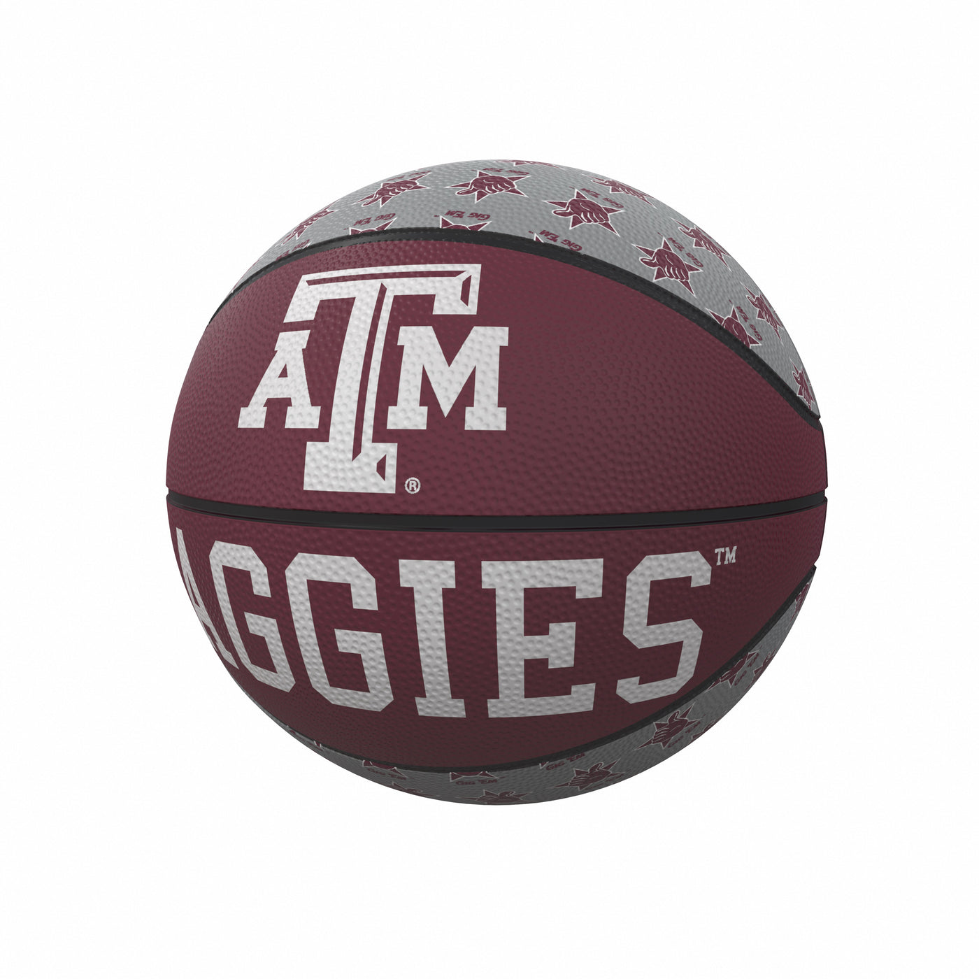 TX A&M Repeating Logo Mini-Size Rubber Basketball