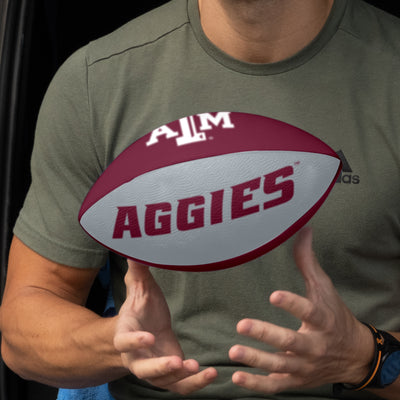 Texas A&M Pinwheel Junior Size Rubber Football - Logo Brands