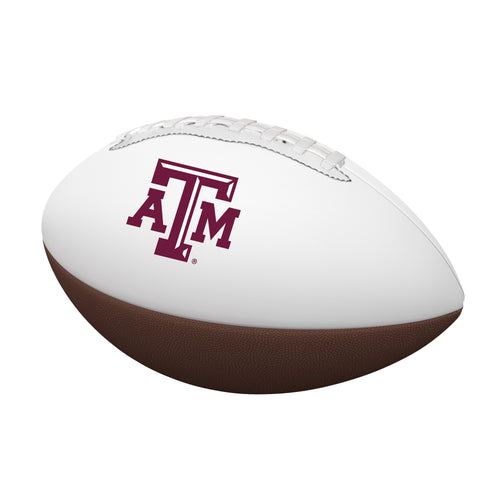 Texas A&M Mini Autograph Football by Logo Brands with signature details, perfect for recreation and display.