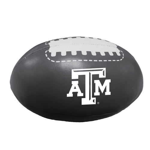 TX A&M Mini Soft Football by Logo Brands, a small recreation football with Texas A&M logo design on a white background.