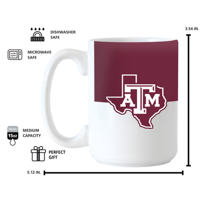 TX A&M 15oz Colorblock Sublimated Mug