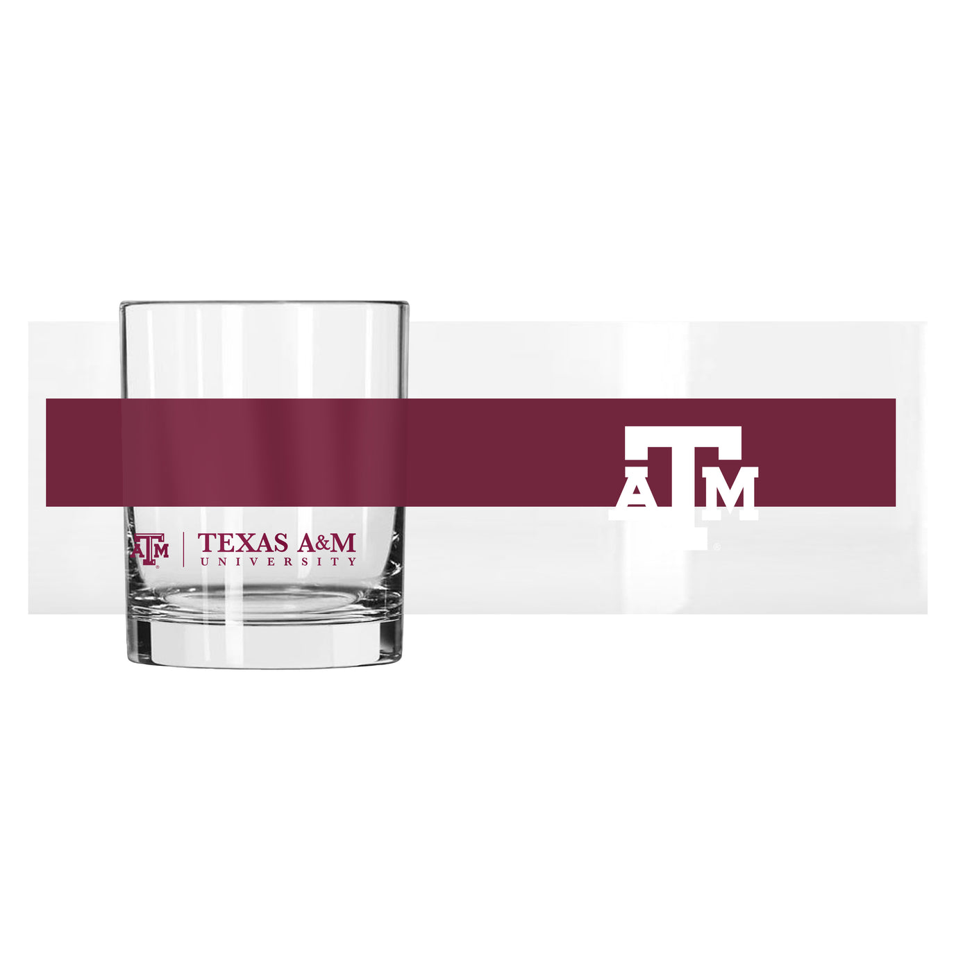 Texas A&M 14oz Colorblock Rocks Glass