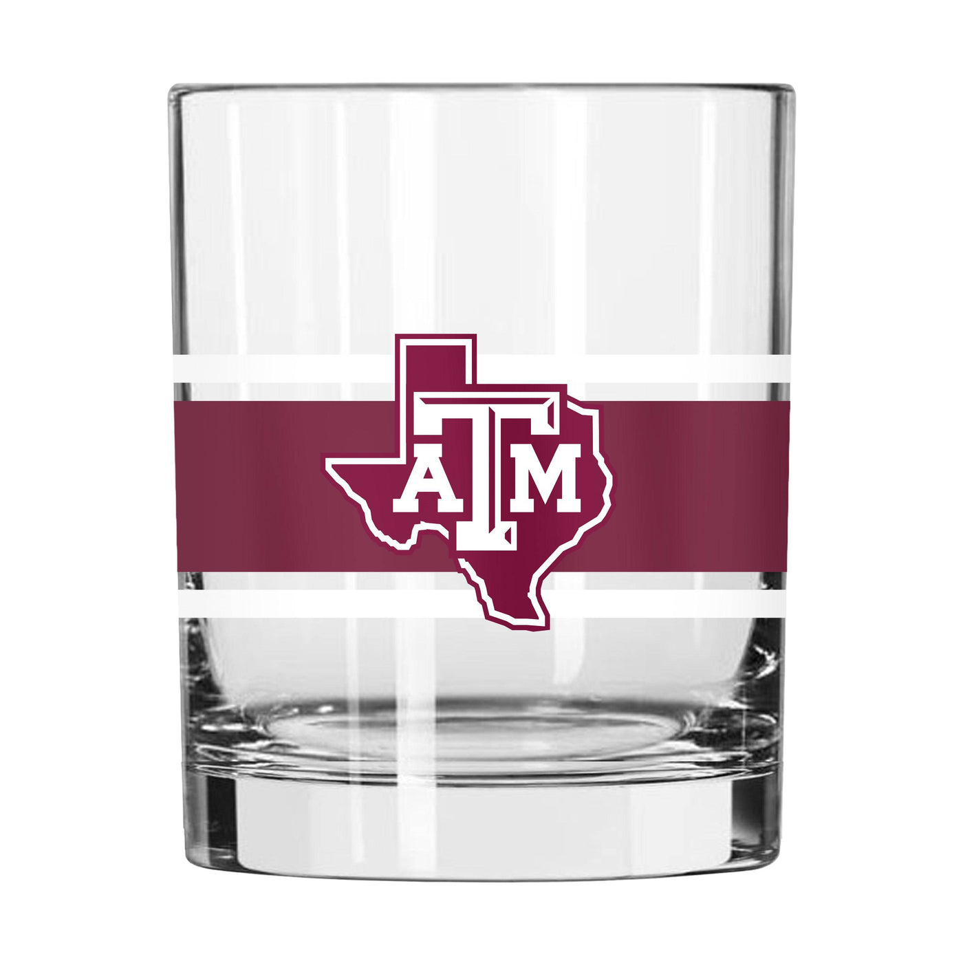 Texas A&M 14oz Stripe Rocks Glass