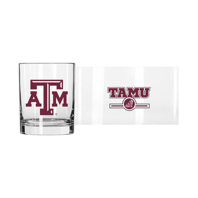 Texas A&M 14oz Letterman Rocks Glass