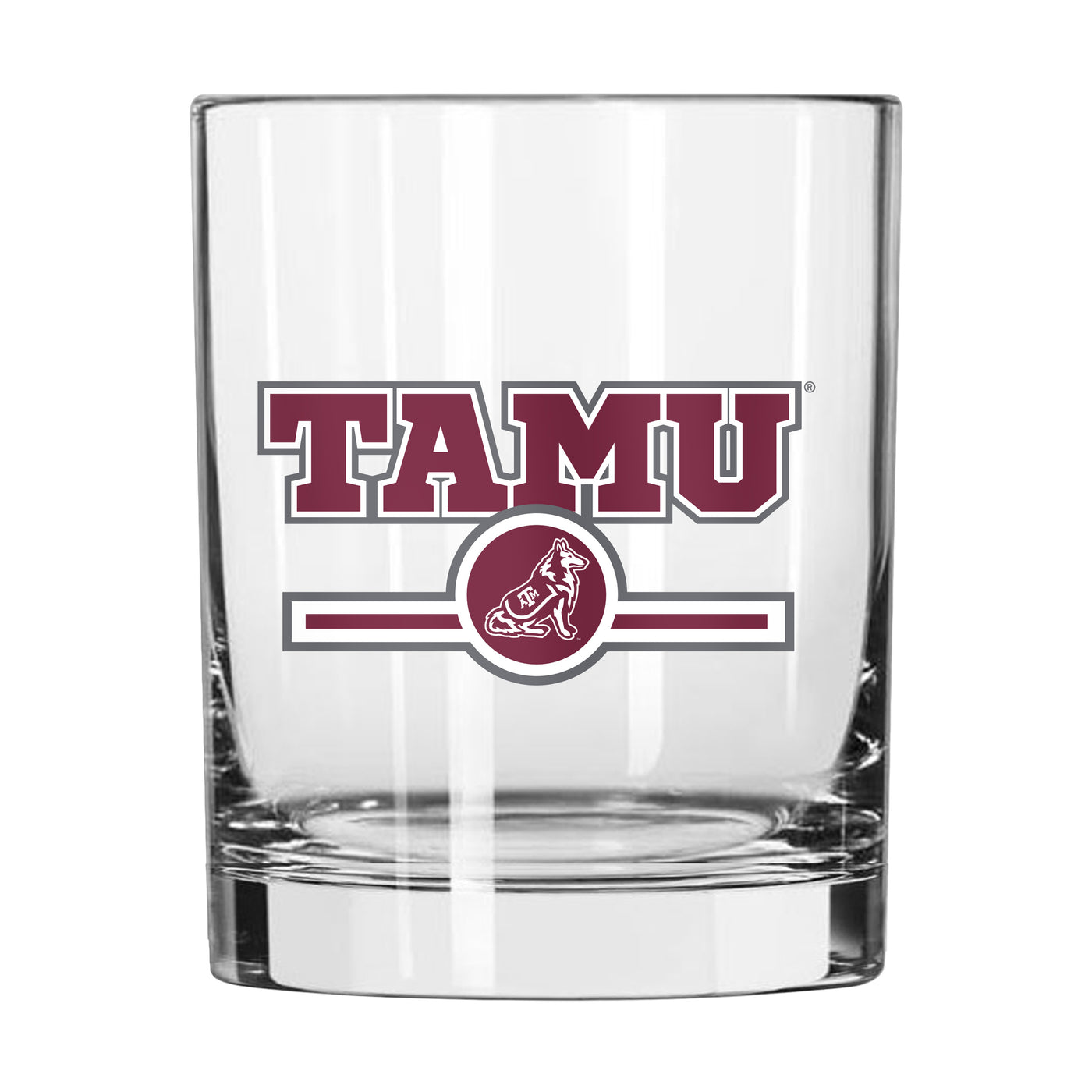 Texas A&M 14oz Letterman Rocks Glass