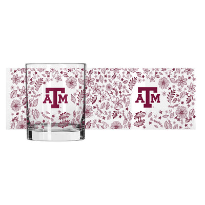 Texas A&M 14oz Botanical Rocks Glass