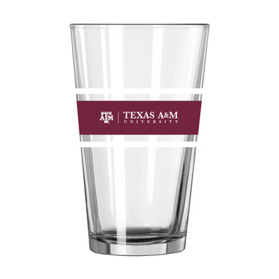 Texas A&M 16oz Stripe Pint Glass - Logo Brands