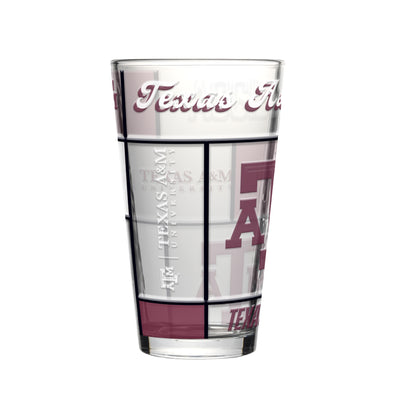 Texas A&M 16oz Quilted Stained Pint Glass