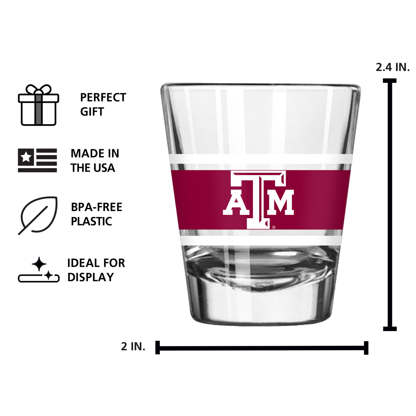 Texas A&M 2oz Stripe Shot Glass