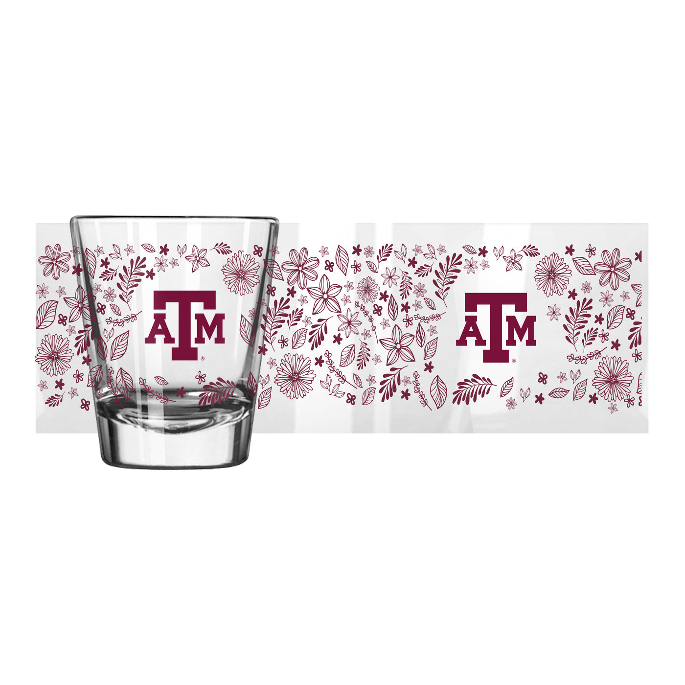 Texas A&M 2oz Botanical Shot Glass