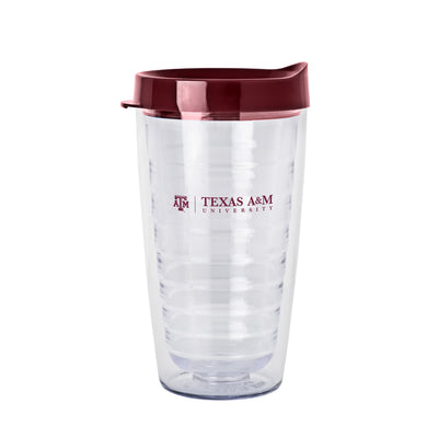 Texas A&M 16oz Flipside Dbl Wall Clear Tumbler