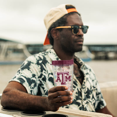 Texas A&M 16oz Flipside Dbl Wall Clear Tumbler