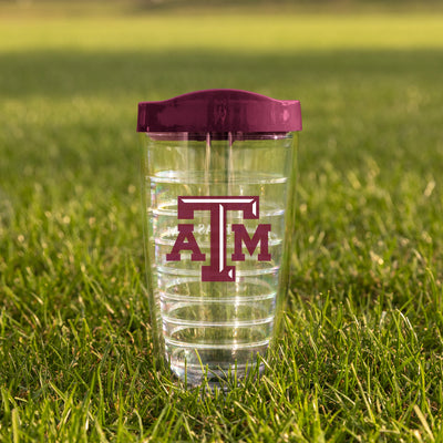 Texas A&M 16oz Flipside Dbl Wall Clear Tumbler