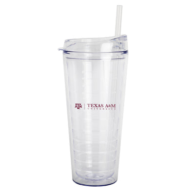 Texas A&M 22oz Flipside Dbl Wall Clear Tumbler