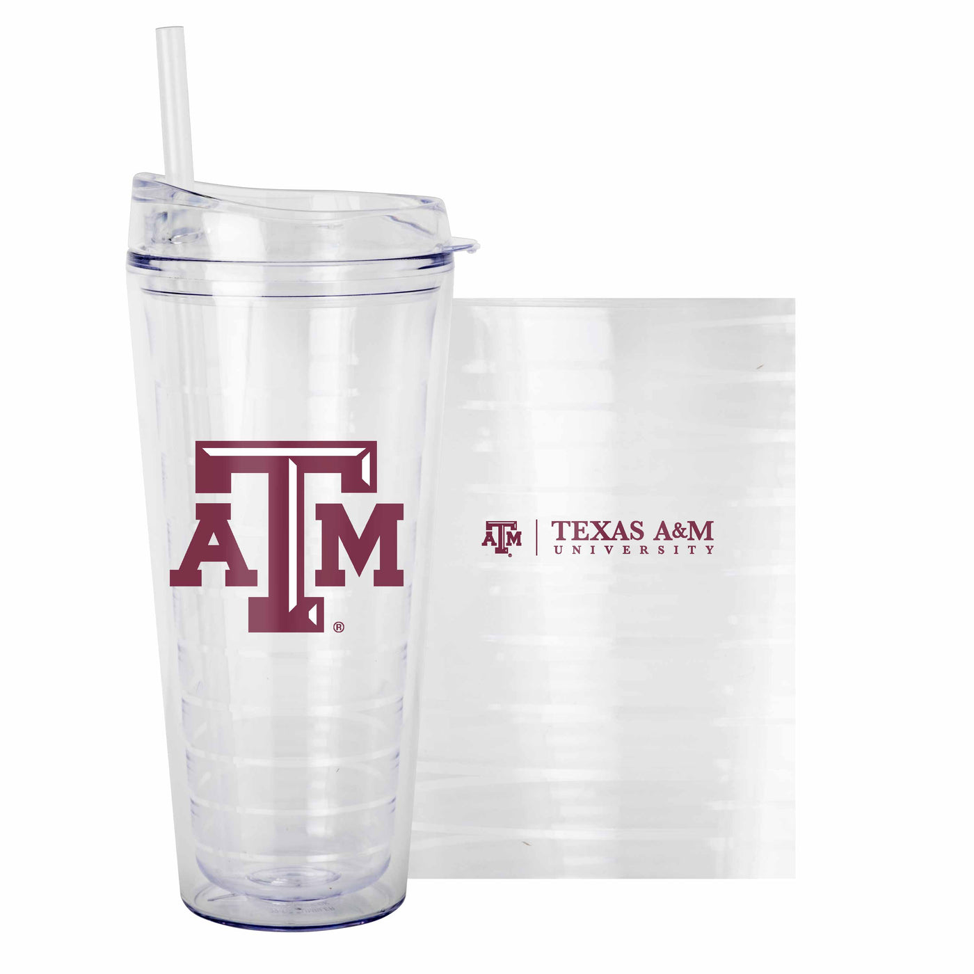 Texas A&M 22oz Flipside Dbl Wall Clear Tumbler