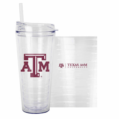 Texas A&M 22oz Flipside Dbl Wall Clear Tumbler