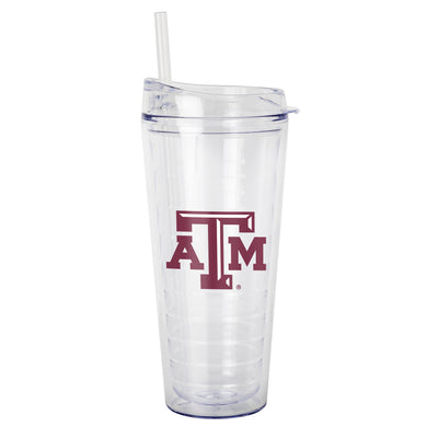 Texas A&M 22oz Flipside Dbl Wall Clear Tumbler