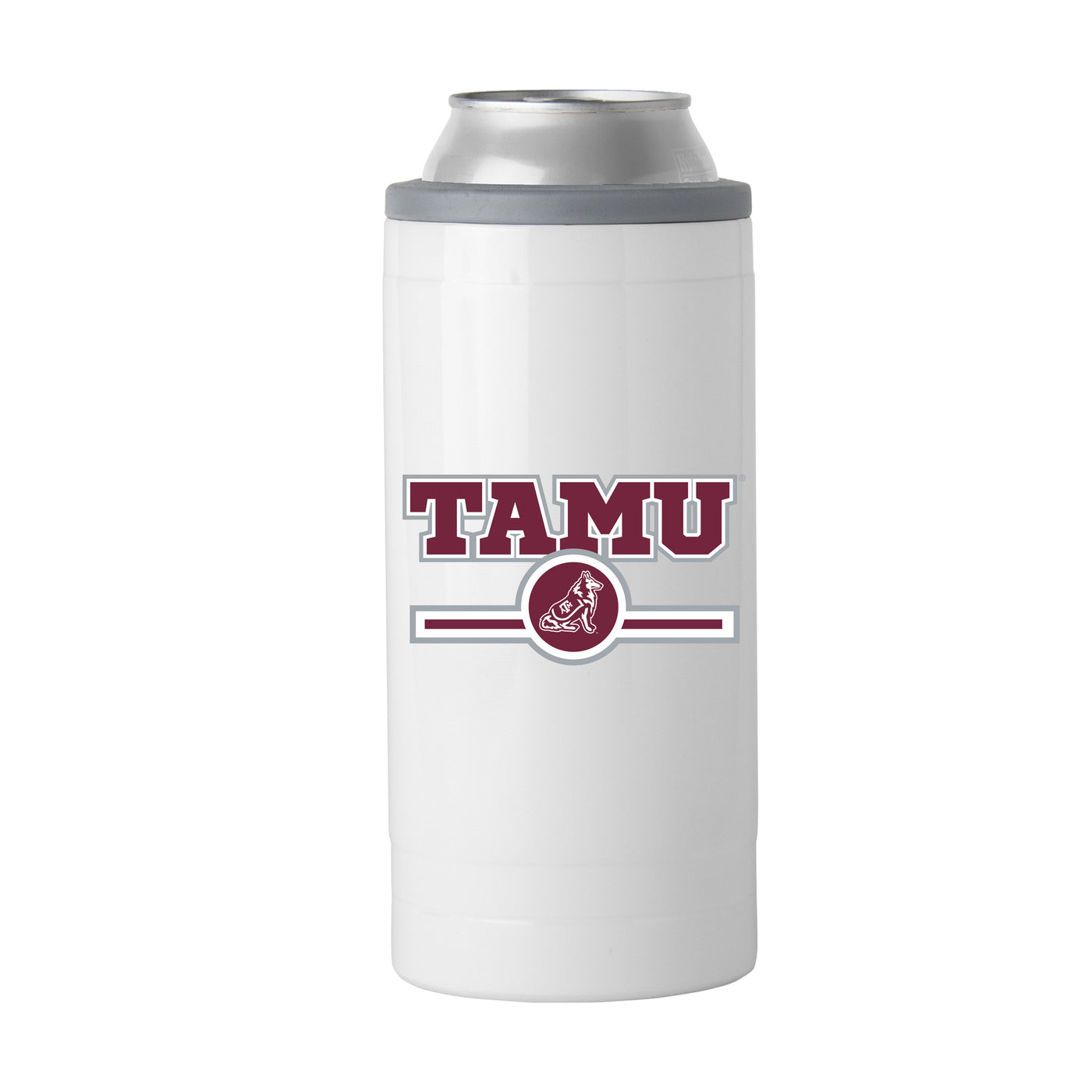 Texas A&M Letterman 12 oz Slim Can Coolie