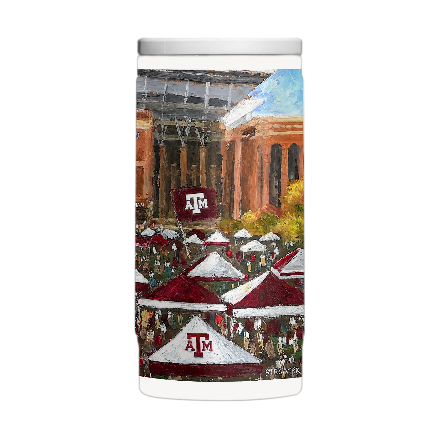 Texas A&M 12oz Collector Powder Coat Slim Can Coolie