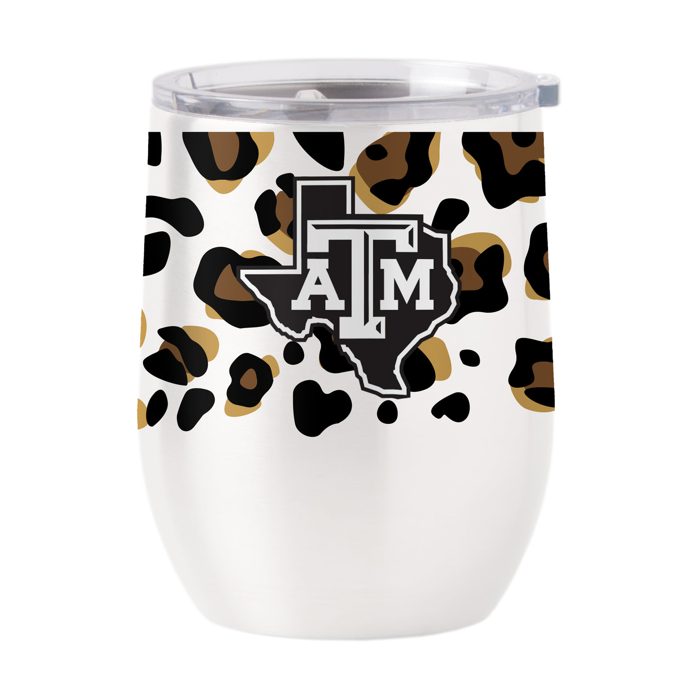 Texas A&M 16oz Neutral Leopard Stainless Curved Beverage