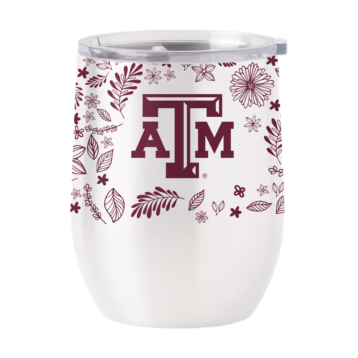 Texas A&M 16oz Botanical Stainless Curved Beverage