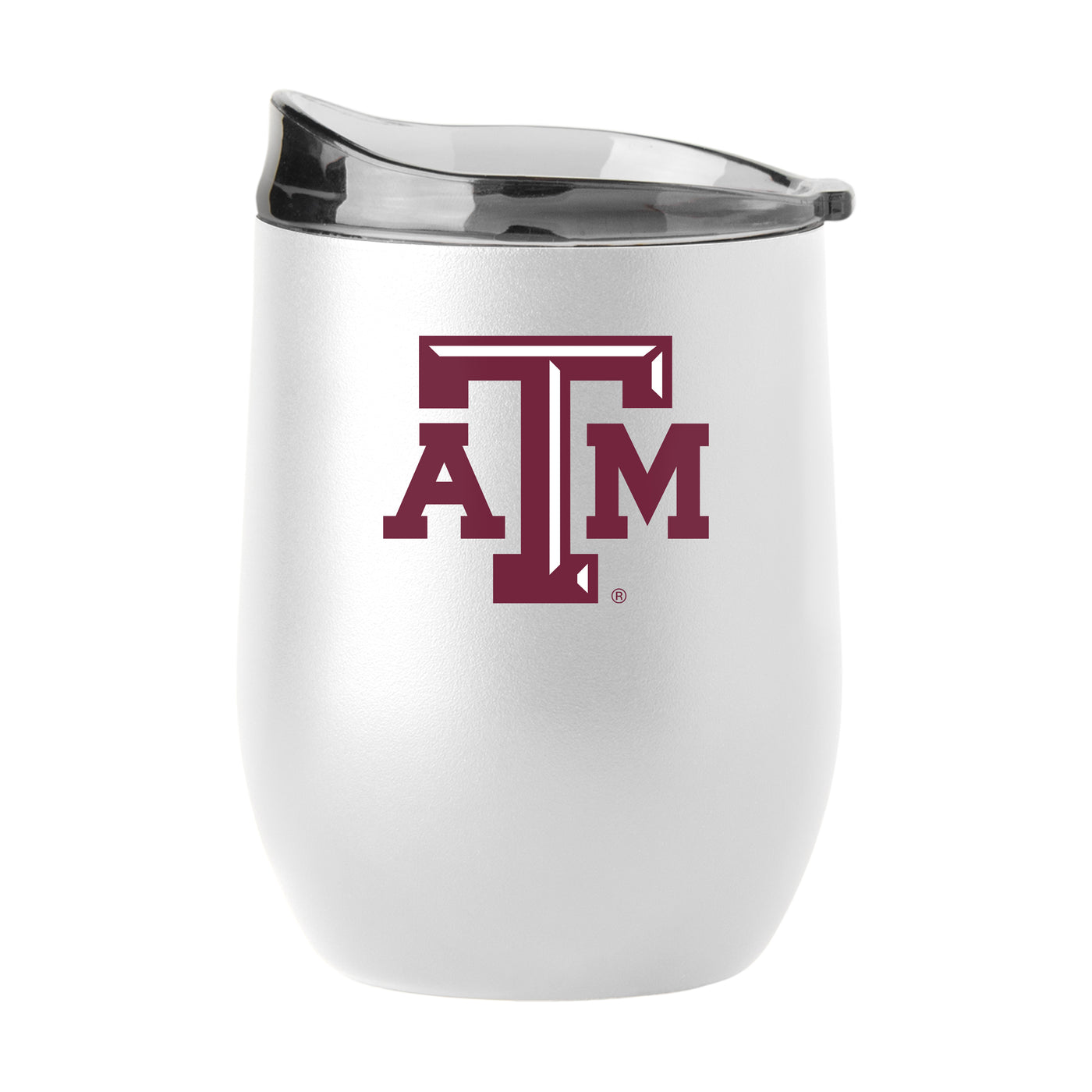 TX A&M 16oz Swagger White Powder Coat Curved Beverage