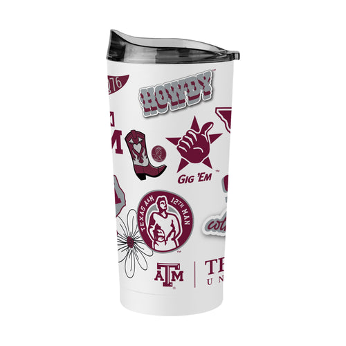 Texas A&M 20oz Native Powder Coat Tumbler with team logo, durable drinkware for hot and cold beverages