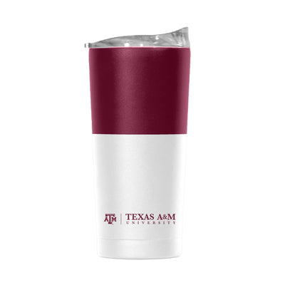 Texas A&M 20oz Colorblock White Powder Coat Tumbler