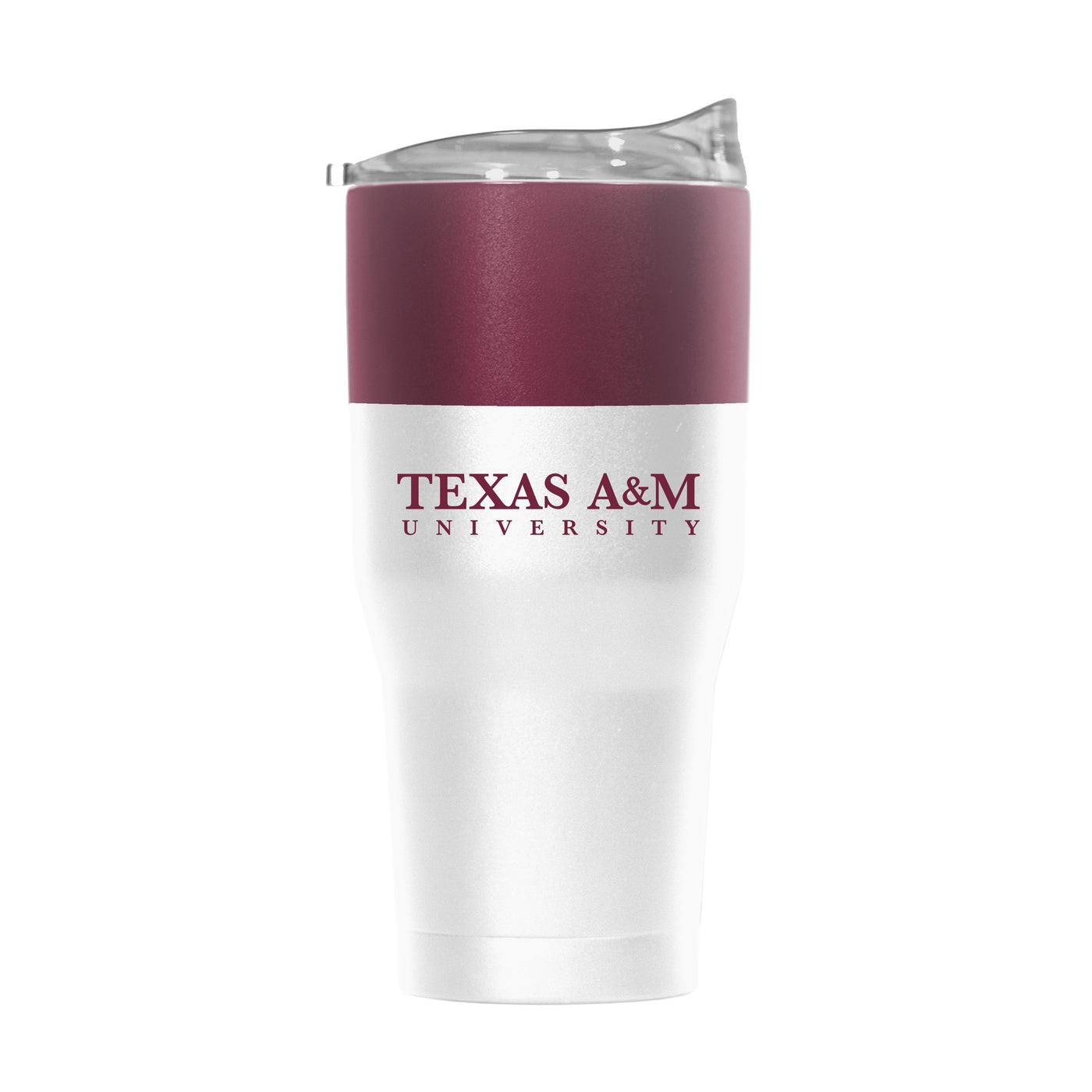 TX A&M 30oz Colorblock White Powder Coat Tumbler