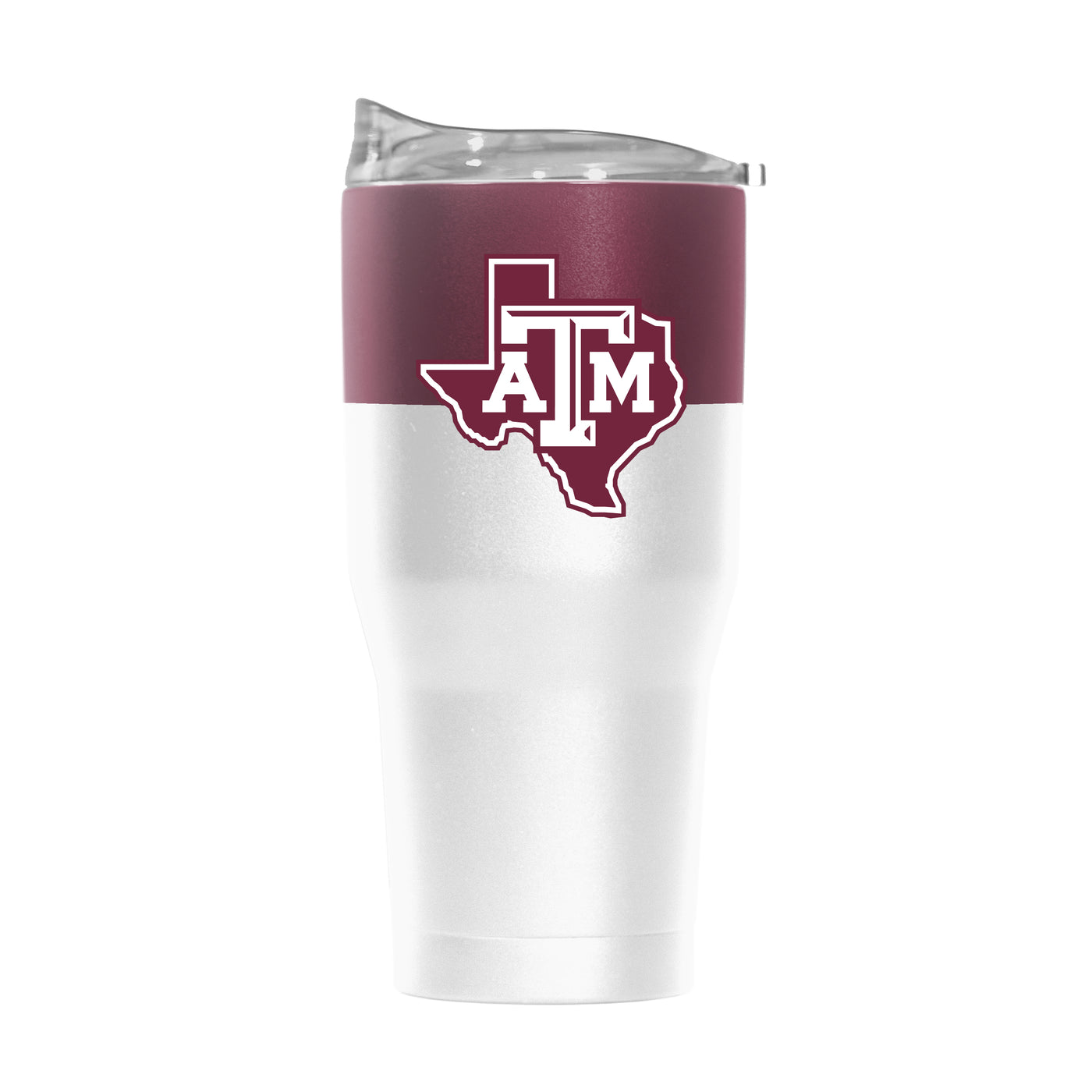 TX A&M 30oz Colorblock White Powder Coat Tumbler