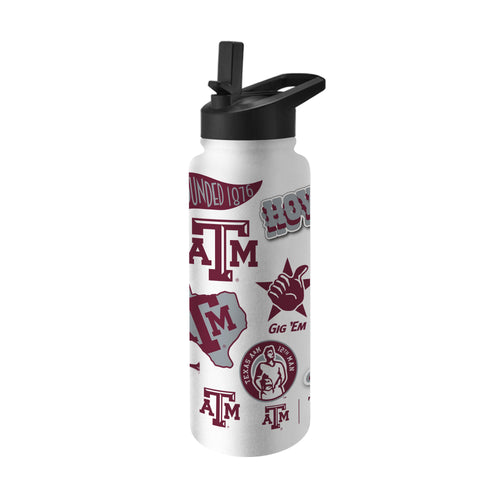 Texas A&M 34oz Native Quencher water bottle by Logo Brands, featuring the university logo and durable drinkware design.