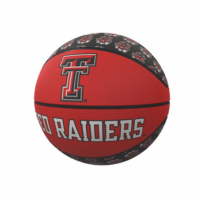 Texas Tech Repeating Logo Mini-Size Rubber Basketball - Logo Brands