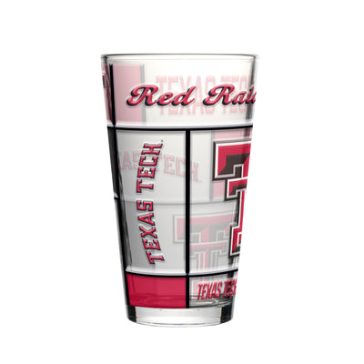 Texas Tech 16oz Quilted Stained Pint Glass