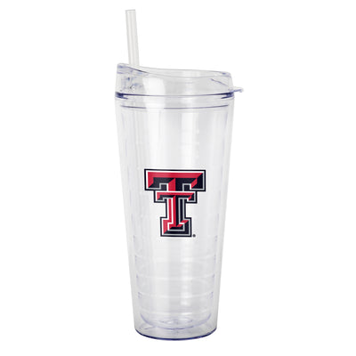 Texas Tech 22oz Flipside Dbl Wall Clear Tumbler