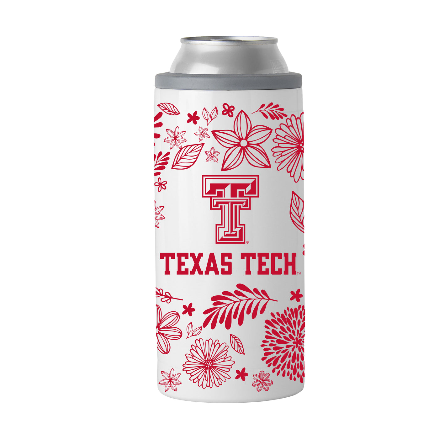 Texas Tech 12oz Botanical Slim Can Coolie