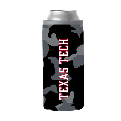 TX Tech Black Camo 12oz Slim Can Coolie